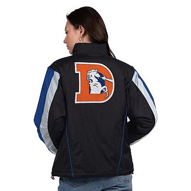 Women's Starter Black/Navy Denver Broncos Thursday Night Gridiron Half-Zip Jacket
