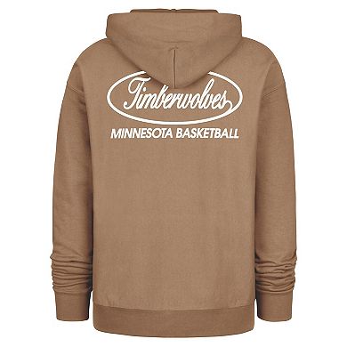 Men's '47 Khaki Minnesota Timberwolves Triple Double Foundation Premium Hoodie Sweatshirt