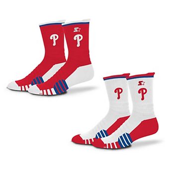 Unisex Starter Red/White Philadelphia Phillies Breakaway Crew Sock 2 Pack