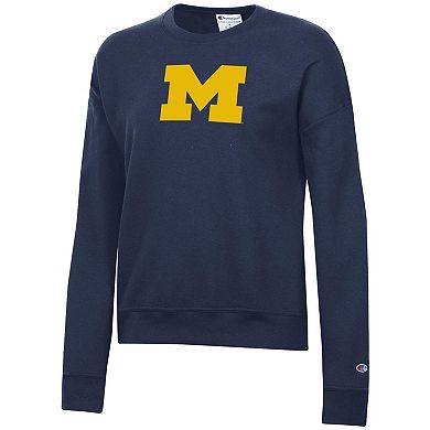 Women's Champion Navy Michigan Wolverines Powerblend Sweatshirt