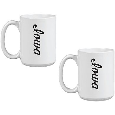 Iowa Hawkeyes Vintage Sketch 15oz 2-Pack Mug Set