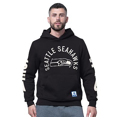 Men's Starter Black Seattle Seahawks Handoff Fleece Hoodie Sweatshirt
