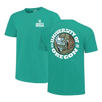 Men's Green Oregon Ducks Comfort Colors Thick Lined Landscape T-Shirt
