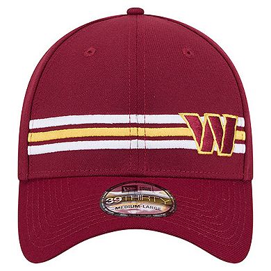 Men's New Era Burgundy Washington Commanders Stripes 39THIRTY Flex Hat