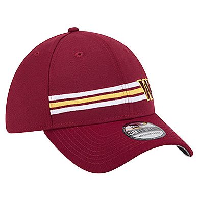 Men's New Era Burgundy Washington Commanders Stripes 39THIRTY Flex Hat