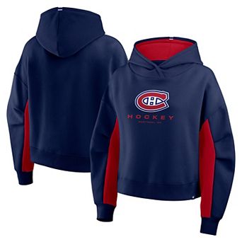 Women's Fanatics Navy Montreal Canadiens Back Check Boxy Hoodie