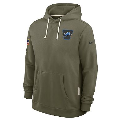 Men's Nike Olive Detroit Lions Big & Tall 2025 Salute to Service Sideline Dominant Force Dri-FIT Hoodie