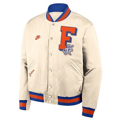 Men's Nike Tan Florida Gators Legacy Full-Snap Bomber Jacket