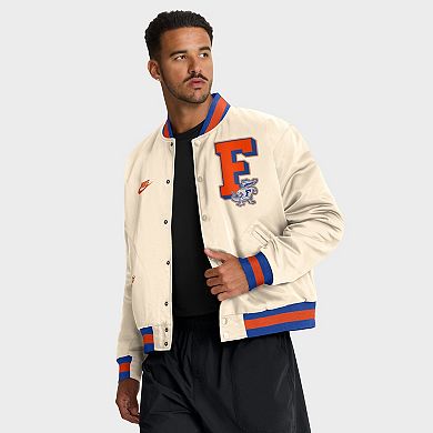 Men's Nike Tan Florida Gators Legacy Full-Snap Bomber Jacket