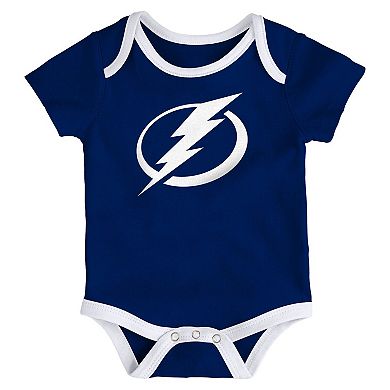 Infant & Newborn Outerstuff Tampa Bay Lightning Triple Header Three-Piece Bodysuit Set