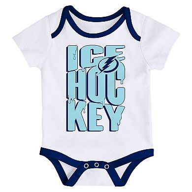 Infant & Newborn Outerstuff Tampa Bay Lightning Triple Header Three-Piece Bodysuit Set