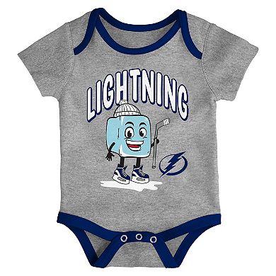 Infant & Newborn Outerstuff Tampa Bay Lightning Triple Header Three-Piece Bodysuit Set