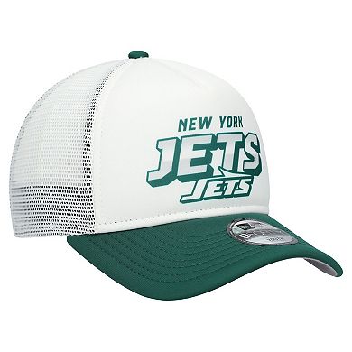 Youth New Era White/Green New York Jets Streak 9FORTY A-Frame Adjustable Hat