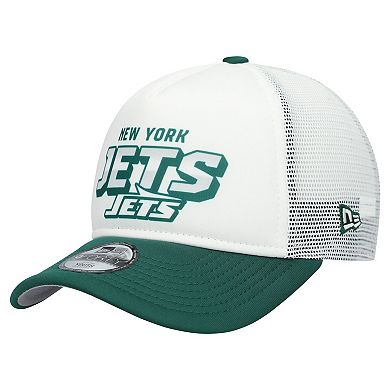 Youth New Era White/Green New York Jets Streak 9FORTY A-Frame Adjustable Hat
