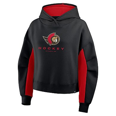 Women's Fanatics Black Ottawa Senators Back Check Boxy Hoodie