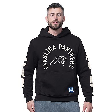 Men's Starter Black Carolina Panthers Handoff Fleece Hoodie Sweatshirt