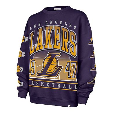 Women's '47 Purple Los Angeles Lakers Go Big Oversized Sweatshirt