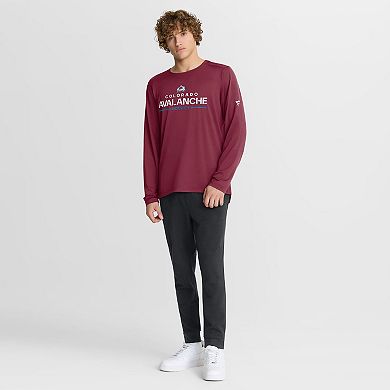 Men's Fanatics Burgundy Colorado Avalanche Authentic Pro Rink Tech Long Sleeve T-Shirt