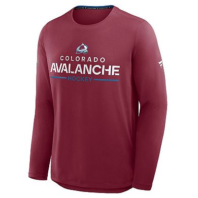 Men's Fanatics Burgundy Colorado Avalanche Authentic Pro Rink Tech Long Sleeve T-Shirt