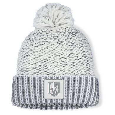 Women's Fanatics White/Gray Vegas Golden Knights Fundamental Mist Cuffed Knit Hat with Pom