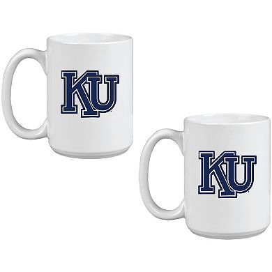 Kansas Jayhawks Two Pack 15oz. Vault Sketch Ceramic Mug Set