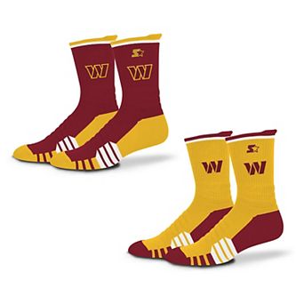 Unisex Starter Burgundy/Gold Washington Commanders Breakaway Crew Sock 2 Pack