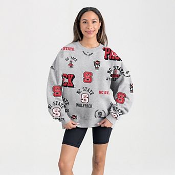 Women's Gameday Couture Gray NC State Wolfpack Always on Repeat Fleece Sweatshirt