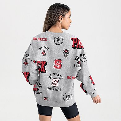 Women's Gameday Couture Gray NC State Wolfpack Always on Repeat Fleece Sweatshirt
