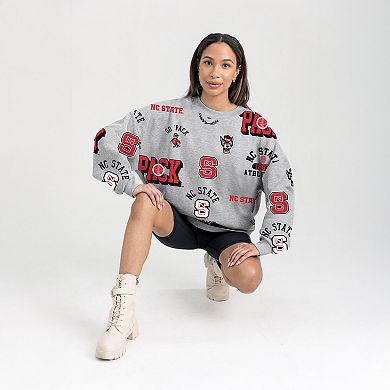 Women's Gameday Couture Gray NC State Wolfpack Always on Repeat Fleece Sweatshirt