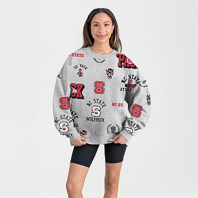 Women's Gameday Couture Gray NC State Wolfpack Always on Repeat Fleece Sweatshirt