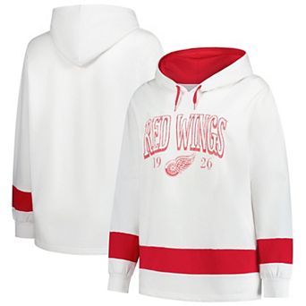 Women's Profile White Detroit Red Wings Plus Size Hoodie