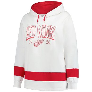 Women's Profile White Detroit Red Wings Plus Size Hoodie