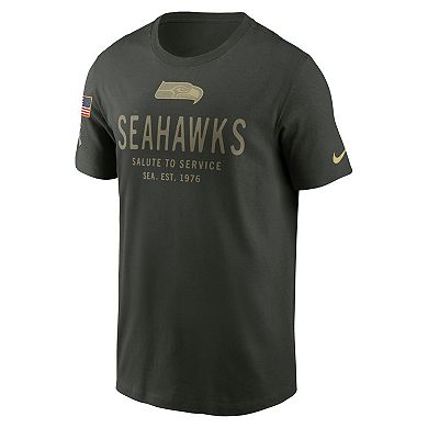 Men's Nike Forest Green Seattle Seahawks 2025 Salute to Service Sideline Primary Edge Dri-FIT T-Shirt