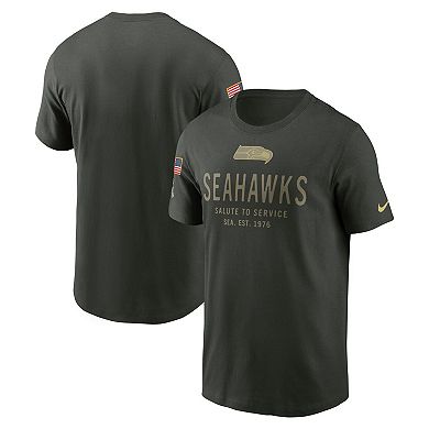 Men's Nike Forest Green Seattle Seahawks 2025 Salute to Service Sideline Primary Edge Dri-FIT T-Shirt