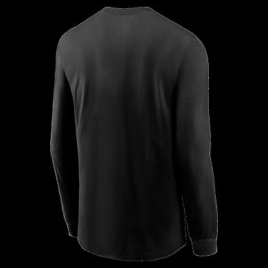 Men's Nike Black Pittsburgh Steelers Team Outline Essential Long Sleeve T-Shirt