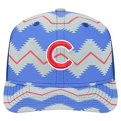 Men's New Era Denim/Royal Chicago Cubs Aztec Denim 9SEVENTY Adjustable Hat