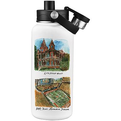 Texas Longhorns Laura Wilcox Watercolors 34oz. Water Bottle