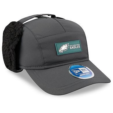 Men's New Era Charcoal Philadelphia Eagles 2025 Sideline Cold Weather Runner Dog Ear Adjustable Hat