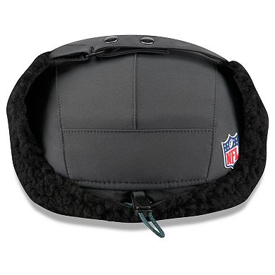 Men's New Era Charcoal Philadelphia Eagles 2025 Sideline Cold Weather Runner Dog Ear Adjustable Hat