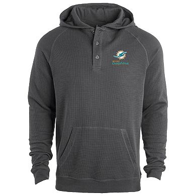 Men's Dunbrooke Gray Miami Dolphins Montana Raglan Thermal Hoodie