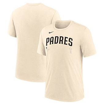 Men's Nike Natural San Diego Padres Wordmark Tri-Blend T-Shirt
