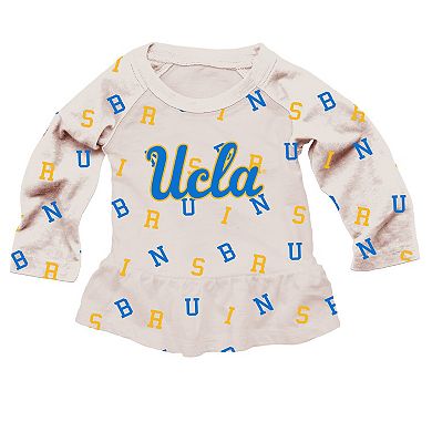 Girls Toddler Wes & Willy Oatmeal UCLA Bruins Ruffle Raglan Long Sleeve T-Shirt & Leggings Set