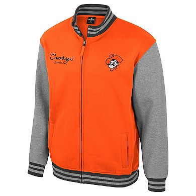 Men's Colosseum Orange Oklahoma State Cowboys Ambi-Turner Full-Zip Varsity Jacket