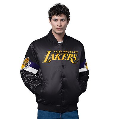 Men's Starter Black Los Angeles Lakers Triple Option Varsity Full