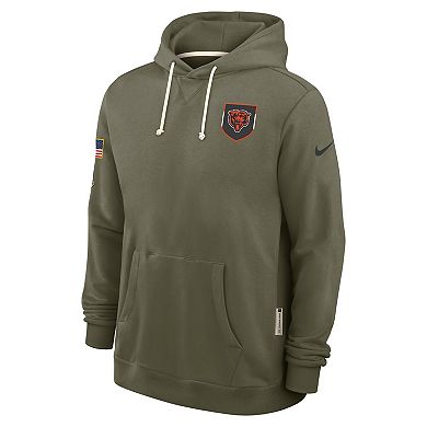 Men's Nike Olive Chicago Bears Big & Tall 2025 Salute to Service Sideline Dominant Force Dri-FIT Hoodie