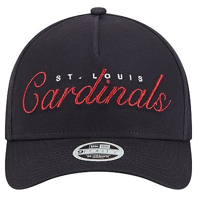 Women's New Era Navy St. Louis Cardinals Metallic A-Frame 9FORTY Adjustable Hat