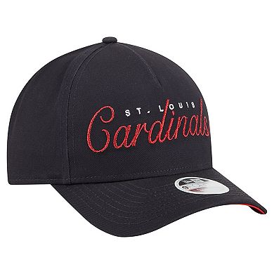 Women's New Era Navy St. Louis Cardinals Metallic A-Frame 9FORTY Adjustable Hat
