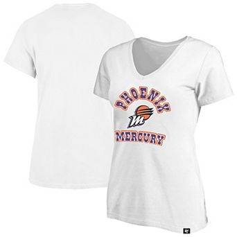 Women's Profile x 47 White Phoenix Mercury Logo Lockup Plus Size V-Neck T-Shirt