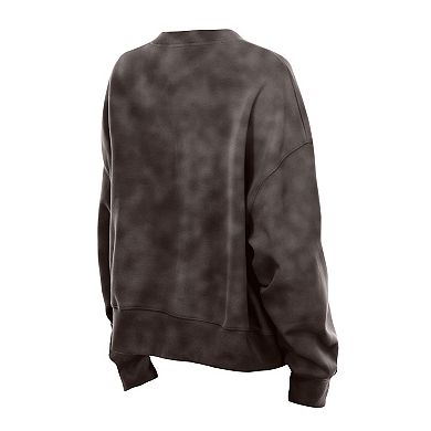 Women's New Era Brown San Diego Padres Boxy Mineral Wash Dolmen Sleeve Cropped Sweatshirt