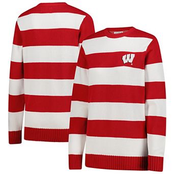 Unisex Uscape Apparel White Wisconsin Badgers Renew Knit Stadium Sweater